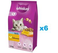 WHISKAS Sterile 6x1,4 kg de nourriture sèche pour chats stérilisés