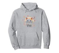 Whisker Me Away : Amoureux des Chats fantaisistes Sweat à Capuche, Unisexe pour Adultes, Gris Chiné, M