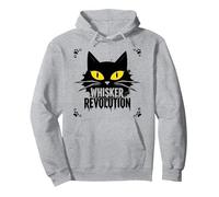 Whisker Revolution : Art félin soulèvement Sweat à Capuche, Unisexe pour Adultes, Gris Chiné, XL