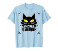 Whisker Revolution : Art félin soulèvement T-Shirt, Homme, Bleu Céleste, L