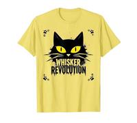 Whisker Revolution : Art félin soulèvement T-Shirt, Homme, Citron, S
