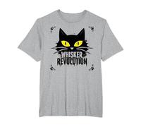 Whisker Revolution : Art félin soulèvement T-Shirt, Homme Grandes Tailles, Gris Chiné, 2X Tall
