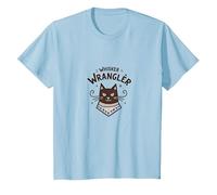 Whisker Wrangler : l'art inspiré de l'Ouest des Amoureux des Chats insolites T-Shirt, Enfant, Bleu Céleste, 3 Ans