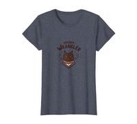 Whisker Wrangler : l'art inspiré de l'Ouest des Amoureux des Chats insolites T-Shirt, Femme, Bleu Chiné, XXL