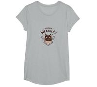 Whisker Wrangler : l'art inspiré de l'Ouest des Amoureux des Chats insolites T-Shirt, Fille, Gris Chiné, M