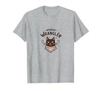 Whisker Wrangler : l'art inspiré de l'Ouest des Amoureux des Chats insolites T-Shirt, Homme, Gris Chiné, 4XL