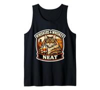 Whiskers and Whiskey Neat Funny Cat Lover Owner Scotch Citation Débardeur