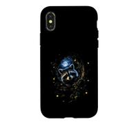 Whiskers Chat au Clair de Lune Félin Forêt Nuit Lune Coque pour iPhone X/XS