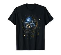 Whiskers Chat au Clair de Lune Félin Forêt Nuit Lune T-Shirt