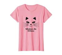 Whiskers on Kittens - Motif tête de Chat Mignon pour Les Amoureux des Animaux T-Shirt, Femme, Rose, XS