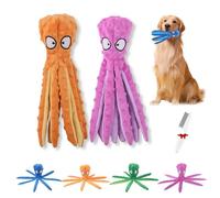 Whiskerspot Lot de 2 jouets interactifs à mâcher en forme de pieuvre pour chien, sans rembourrage, résistant aux morsures, parfait pour les chiots, les chiens de petite et moyenne taille (2 pièces)