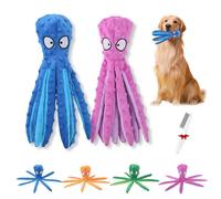 Whiskerspot Lot de 2 jouets interactifs à mâcher en forme de pieuvre pour chien, sans rembourrage, résistant aux morsures, parfait pour les chiots, les chiens de petite et moyenne taille (2 pièces)