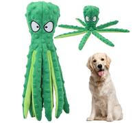 Whiskerspot Octopus Dog Toy, Whiskerspot Eco-Friend Octopus Plush, Octopus Squeaky Plush Dog Toys, No Stuffing Crinkle Interactive Chew Toy, Durable for Puppy Teething, Small to Large Dogs (Green)