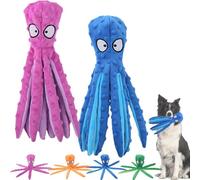Whiskerspot Octopus Dog Toy,Whiskerspot Octopus Toy,No Stuffing Squeaky Dog Interactive Play Toys with Crinkle Paper,Eco friend Octopus Plush for Dogs,Teeth Cleaning & Durable for Puppies Adult (A1)
