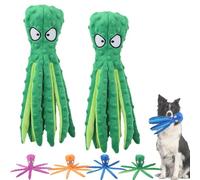 Whiskerspot Octopus Dog Toy,Whiskerspot Octopus Toy,No Stuffing Squeaky Dog Interactive Play Toys with Crinkle Paper,Eco friend Octopus Plush for Dogs,Teeth Cleaning & Durable for Puppies Adult (A8)