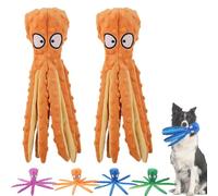 Whiskerspot Octopus Dog Toy,Whiskerspot Octopus Toy,No Stuffing Squeaky Dog Interactive Play Toys with Crinkle Paper,Eco friend Octopus Plush for Dogs,Teeth Cleaning & Durable for Puppies Adult (A9)