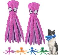 Whiskerspot Octopus Dog Toy,Whiskerspot Octopus Toy,No Stuffing Squeaky Dog Interactive Play Toys with Crinkle Paper,Eco friend Octopus Plush for Dogs,Teeth Cleaning & Durable for Puppies Adult (A10)