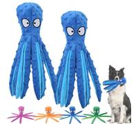 Whiskerspot Octopus Dog Toy,Whiskerspot Octopus Toy,No Stuffing Squeaky Dog Interactive Play Toys with Crinkle Paper,Eco friend Octopus Plush for Dogs,Teeth Cleaning & Durable for Puppies Adult (A7)