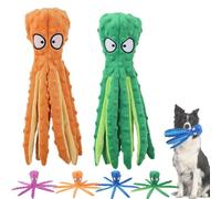 Whiskerspot Octopus Dog Toy,Whiskerspot Octopus Toy,No Stuffing Squeaky Dog Interactive Play Toys with Crinkle Paper,Eco friend Octopus Plush for Dogs,Teeth Cleaning & Durable for Puppies Adult (A6)
