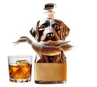 Whiskey Bottle - Hound Glass Decanter, Airtight Alcool Vessel, Chien Figurine Ornement, Conteneur décoratif Liquor, Bar Party Sculpture, Stylish Spirit Holder | Home Dining Gift for Brandy Bourbon Vod