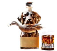 Whiskey Bottle - Hound Glass Decanter, Dog Figurine Display, Special Airtight Alcohol Container | Home Bar Decor for Brandy Bourbon Vodka Tequila Party Celebration Men Collector Giffts Ornament