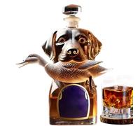 Whiskey Bottle - Hound Glass Decanter, Dog Figurine Display, Special Airtight Alcohol Container | Home Bar Decor for Brandy Bourbon Vodka Tequila Party Celebration Men Collector Giffts Ornament