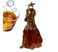 Whiskey Decanter - 350ml Dog Shape Container, Glass Whiskey Bottle, Unusual Drinkware with Playful Design, Home Kitchen Dining Accessory, Ideal for Dad Men Birthday Party Wedding Holiday Celebration