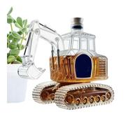 Whiskey Decanter Bottle - 350ml Excavator Shaped Pourer Dispenser - Glass Liquor Decanter Statue - for Men Dad Fathers Birthday Wedding Housewarming Bar