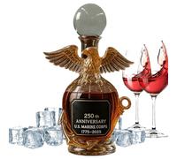 Whiskey Decanter, Eagle Shaped Glass Decanter, Animal Statue Wine Bottle, Commemorative Container, Collectible Display Piece for Men Women Birthday Home Bar Friends Gathering, 7.09x5.51x5.51 inches