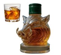Whiskey Decanter - Glass Animal Jug Wine Decanter for Home Bar Shelf Living Room | Lead-Free Glass with Sturdy Stopper, Elegant Brandy Tequila Bourbon Storage Display Present, 17x15x15cm Transparent