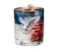 Whiskey Glasses - America 250th Patriotic Eagle Cup, Wide Base Commemorative Liquor Glass with Precision-Etched Eagle Design, Heavy-Weighted Bottom, Patriotic Celebration Glassware for Husbands