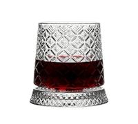 Whiskey Glasses - Rotatable Old Fashioned Crystal Glass, 360-degree Rotating Whiskey Bourbon Tasting Glass | Drinking Cup With Coaster For Men Dad Husband Son Family Friends Birthdays, Holidays