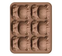 Whiskey Ice Molds - Easy Release Trays, 5.71x4.92x0.79 Inches 6 Grid Capybara Shapes with Flexible Base, Food-Grade Silicone, Leak-Proof Lid, for Whiskey Cocktail Beer Cold Drinks Beverages