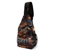 Whisky and Cigar Sling Bag for Men Women Crossbody Backpack Whisky And Cigar Crossbody Bag Chest Bags for Travel Sport