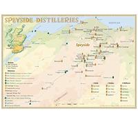 Whisky Distilleries Speyside - Tasting Map: Laminierte Tischkarte - Format 30 x 21 cm