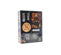 Whisky On The Rocks - Coffret Avec 2 Verres À Whisky, 2 Dessous De Verre En Bois Gravé, 4 Pierres En Granit, 1 Pochon De Protection, 1 Doseur En Inox Gravé, 1 Livre De Recettes