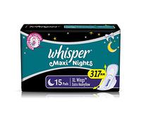 Whisper Serviettes hygiéniques Maxi Overnight - XL Wings 15 unités