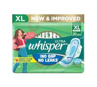 Whisper Ultra Clean Lot de 30 serviettes hygiéniques avec ailettes Taille XL