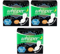 Whisper Ultra Night Lot de 3 serviettes hygiéniques pour femme XXXL+ 4+4+4