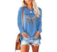 Whisper Words of Funny Dowings Tee Shirt Long Sheve (Bleu foncé XXXL)