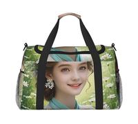 Whispered Melodies - Sac de voyage imprimé pour homme et femme, sacs de voyage pliables et sac fourre-tout spacieux pour le rangement des articles de toilette, bagages, articles personnels, noir