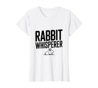 Whisperer de Lapin pour Les Amoureux des Lapins et Les propriétaires d'animaux T-Shirt Graphique avec Valeur, Femme, Blanc, M