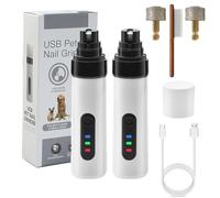 Whisperpaws Pain-Free Nail Trimmer for Dogs & Cats - Electric Pet Nail Grinder, Pain-Free & Quiet Pet Nails Trimmer for Small to Large Pets (2Set)