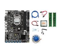 Whisskly Carte M¨¨Re B75 12USB GPU Miner + CPU + 2X4G DDR3 RAM + Ventilateur + Graisse Thermique + Cable 2XSATA + Cable de Commutation + Cable R¨¦Seau LGA1155 BTC