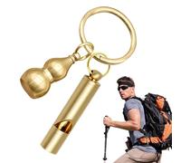 Whistle de survie en plein air, sifflet en laiton | Sifflet en laiton vintage pour les entraîneurs | Pendentif de clés de bon augure, outil de survie multifonctionnel pour le camping, la randonnée, la