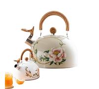 Whistle - Poêle à thé - Vintage - 3L Rétro Whistling Tapot Floral avec poignée pour le poêle Top Home Kitchen Decor