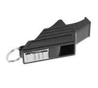 Whistle Sifflet D'arbitre Haute Fréquence avec Cintre Réglable en Nylon pour événements Sportifs, Résine ABS, 1 Sifflet, 1 Cordon (Argent Peint en Noir)