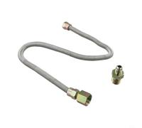 WhistleFree Kit de conduite de gaz flexible 30" avec moyeu de raccordement 3/8 pour cheminées et foyers LP en acier inoxydable 304