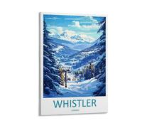 Whistler - Impressions sur toile de peintures sur toile de peintures à thème paysage alpin du Canada, station balnéaire alpine - Affiche d'œuvre d'art pour décoration d'intérieur : salon, chambre à
