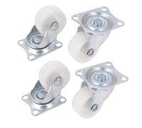 White 1.25 Quot Single Wheel Light Duty Swivel Plate Rectangle Top Plate Move Flexible Light Duty Caster Wheel 4 Pcs Casters